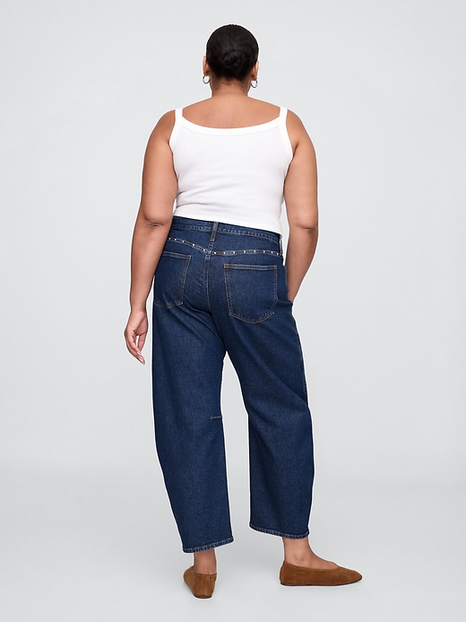 Image number 6 showing, High Rise Studded Barrel Jeans