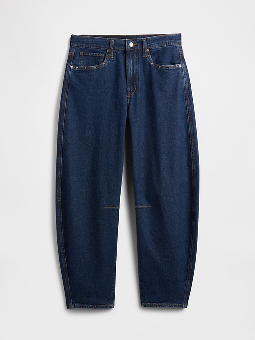 Image number 7 showing, High Rise Studded Barrel Jeans