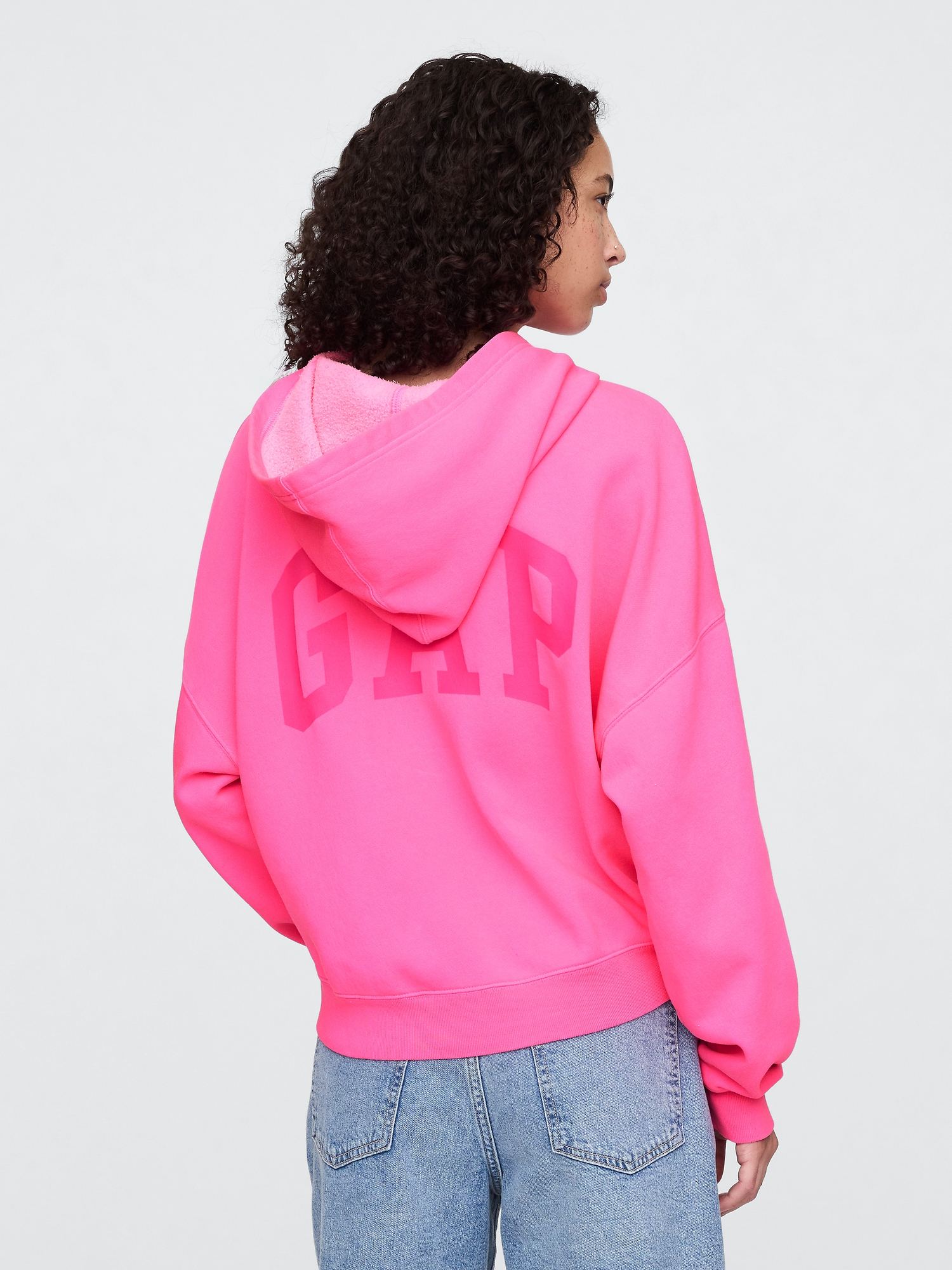 Relaxed Gap Mini-Logo Cropped Hoodie | Gap Factory