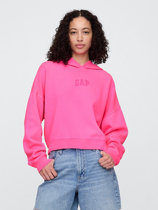 Image number 1 showing, Relaxed Gap Mini-Logo Cropped Hoodie