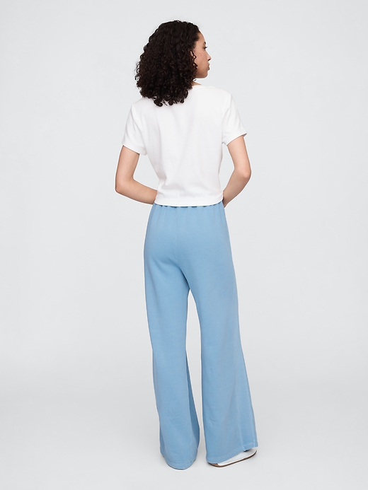 Image number 2 showing, Fleece Rib-Seam Wide-Leg Pants