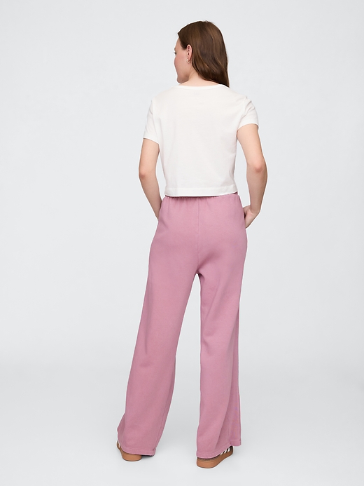 Image number 2 showing, Fleece Rib-Seam Wide-Leg Pants