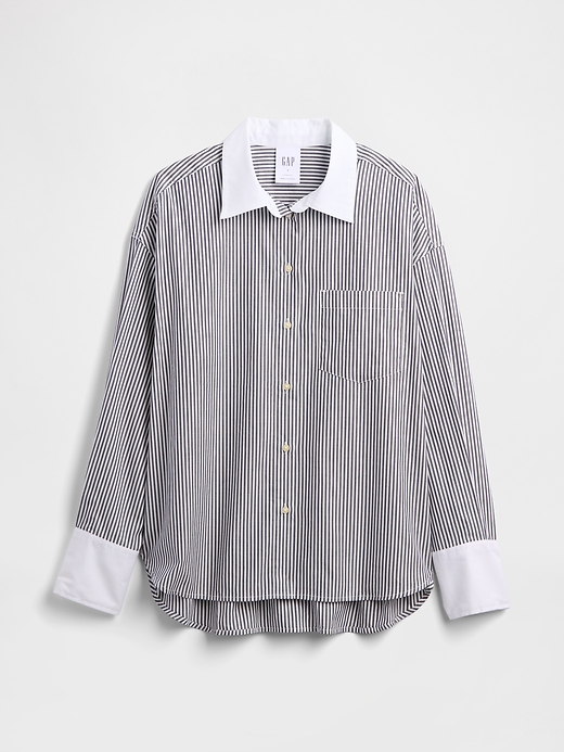 Image number 5 showing, Stripe Poplin Big Shirt