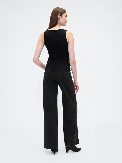Image number 4 showing, High Rise Wide-Leg Jeans