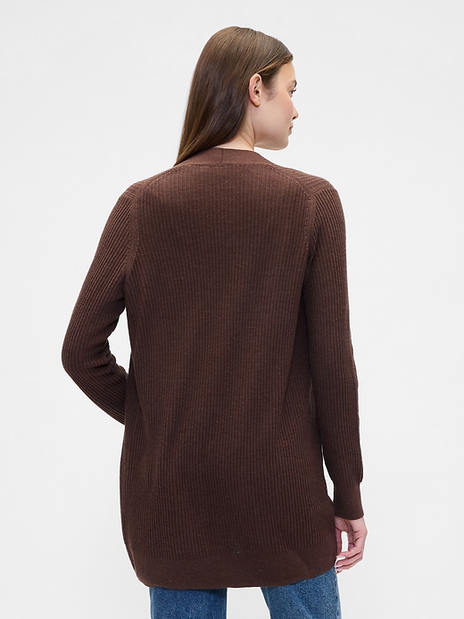 Image number 2 showing, Relaxed Shaker-Stitch Open-Front Cardigan