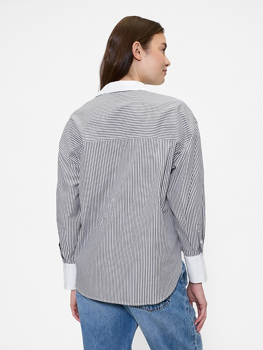 Image number 2 showing, Stripe Poplin Big Shirt
