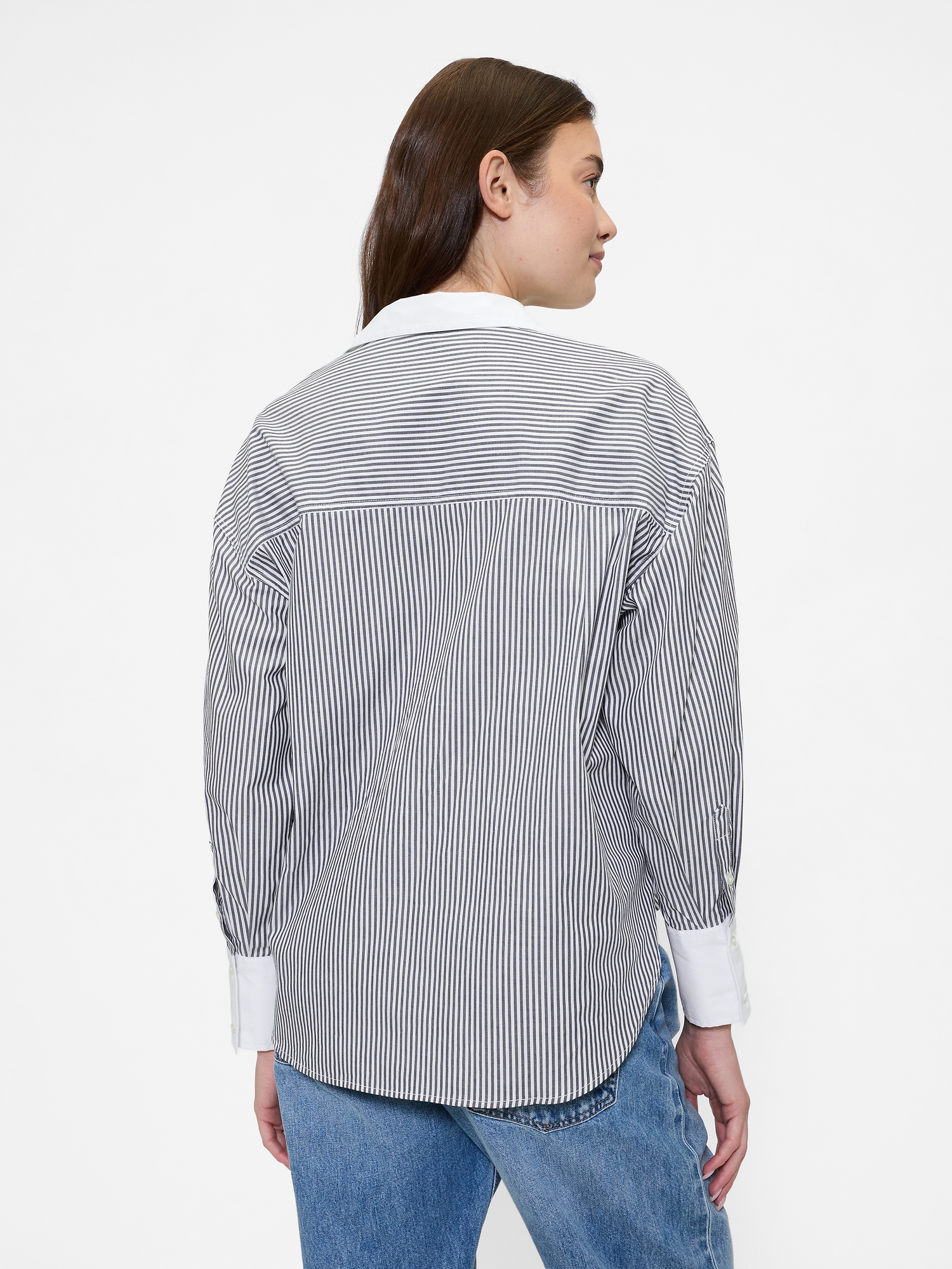 Stripe Poplin Big Shirt | Gap Factory