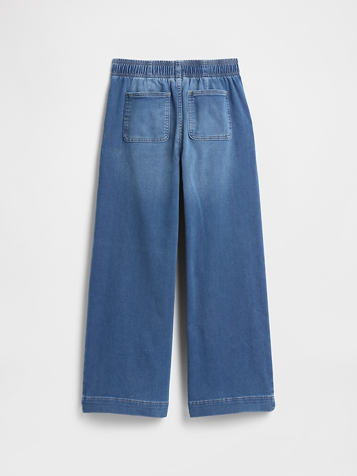 Image number 3 showing, Kids High Rise Pull-On Wide-Leg Sweatpant Jeans