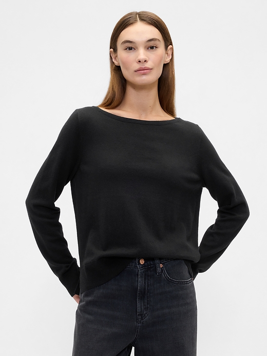 Image number 1 showing, Relaxed Boatneck Sweater