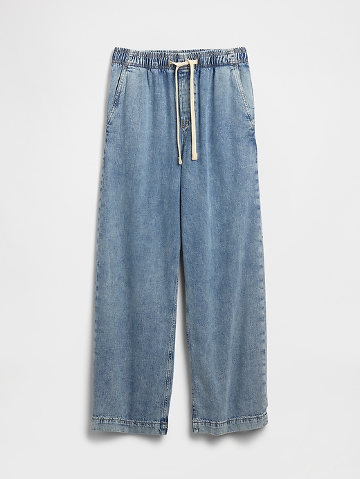 Image number 7 showing, High Rise Pull-On Wide-Leg Jeans