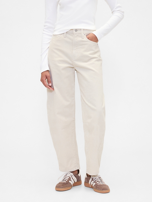 Image number 2 showing, High Rise Barrel Corduroy Pants