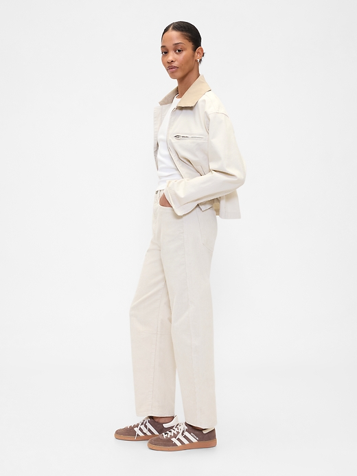 Image number 3 showing, High Rise Barrel Corduroy Pants