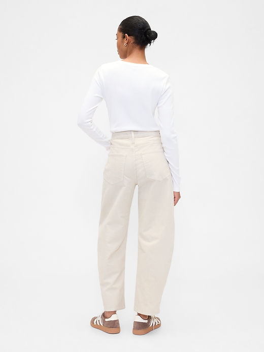 Image number 4 showing, High Rise Barrel Corduroy Pants