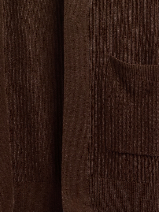 Image number 4 showing, Relaxed Shaker-Stitch Open-Front Cardigan