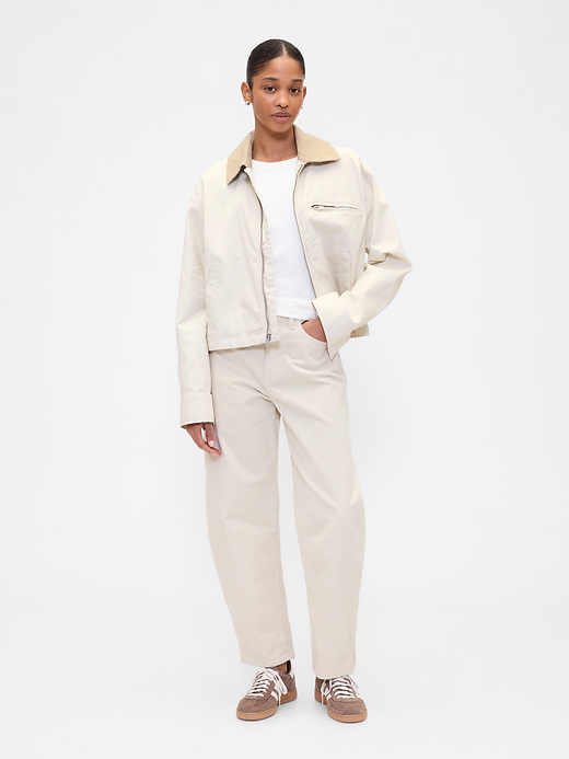 Image number 1 showing, High Rise Barrel Corduroy Pants