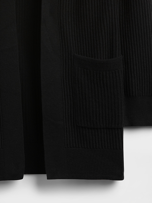 Image number 4 showing, Relaxed Shaker-Stitch Open-Front Cardigan