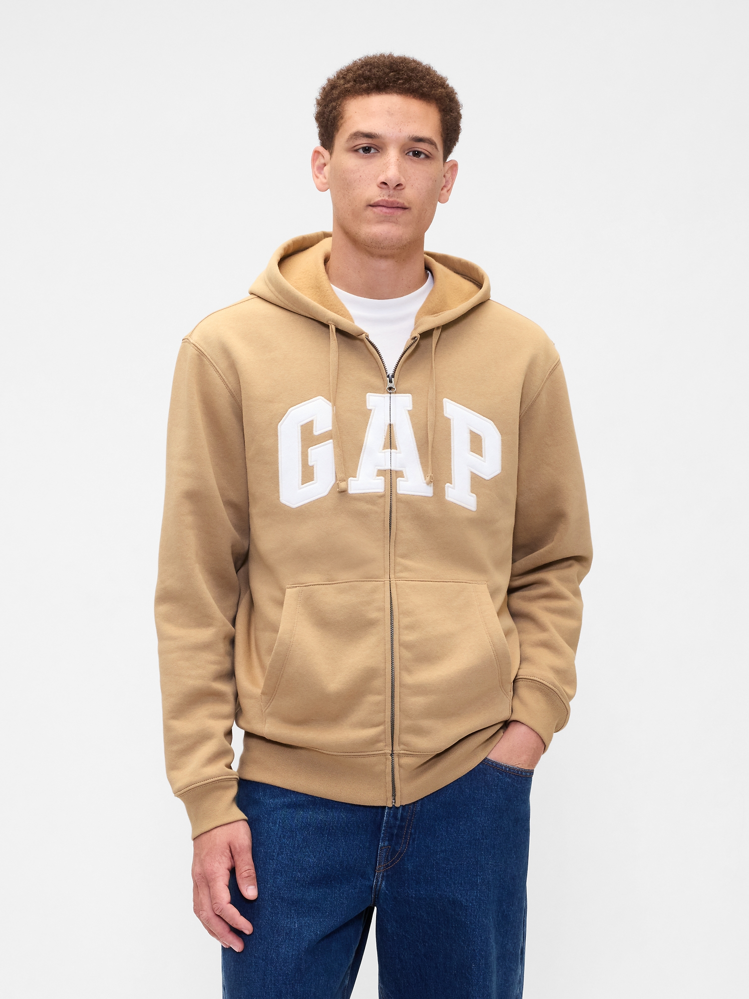 Relaxed Gap Logo Zip Hoodie | Gap Factory