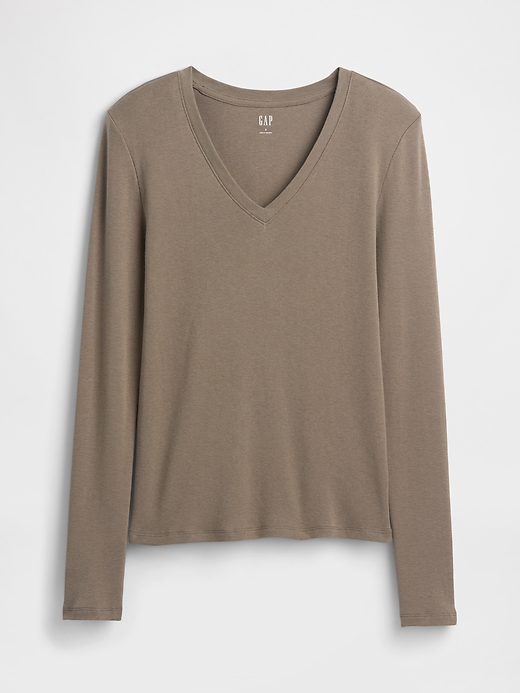 Image number 5 showing, Modern Ribbed V-Neck T-Shirt