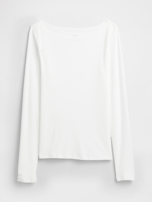 Image number 5 showing, Modern Ribbed Boatneck T-Shirt