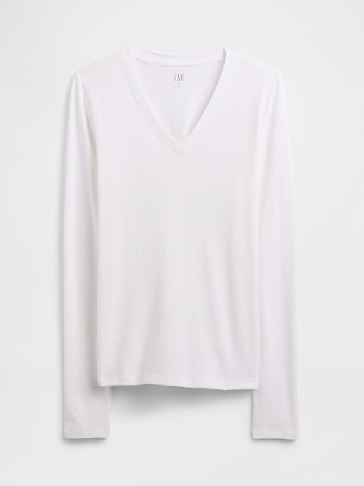 Image number 5 showing, Modern Ribbed V-Neck T-Shirt