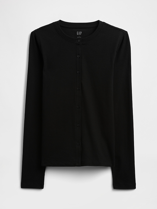 Image number 5 showing, Ribbed Button-Up Top
