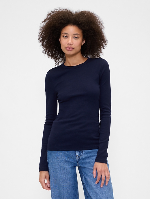 Image number 1 showing, Essential Ribbed Crewneck T-Shirt
