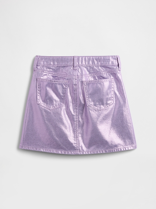 Image number 2 showing, Kids Metallic Denim Mini Skirt