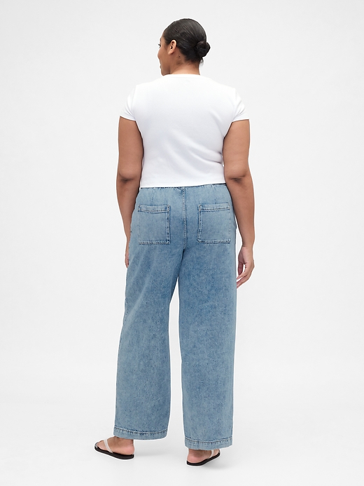 Image number 6 showing, High Rise Pull-On Wide-Leg Jeans