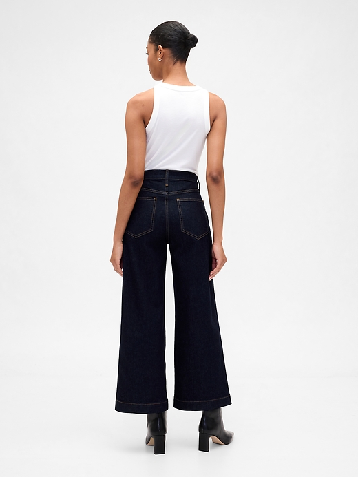 Image number 4 showing, High Rise Wide-Leg Crop Jeans