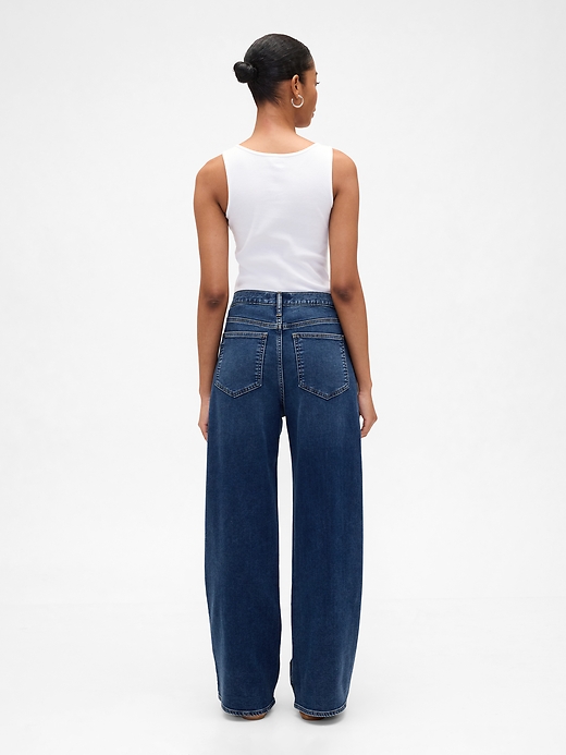 Image number 4 showing, High Rise Wide-Leg Sweatpant Jeans