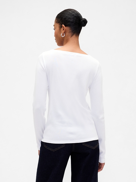 Image number 2 showing, Modern Ribbed Boatneck T-Shirt