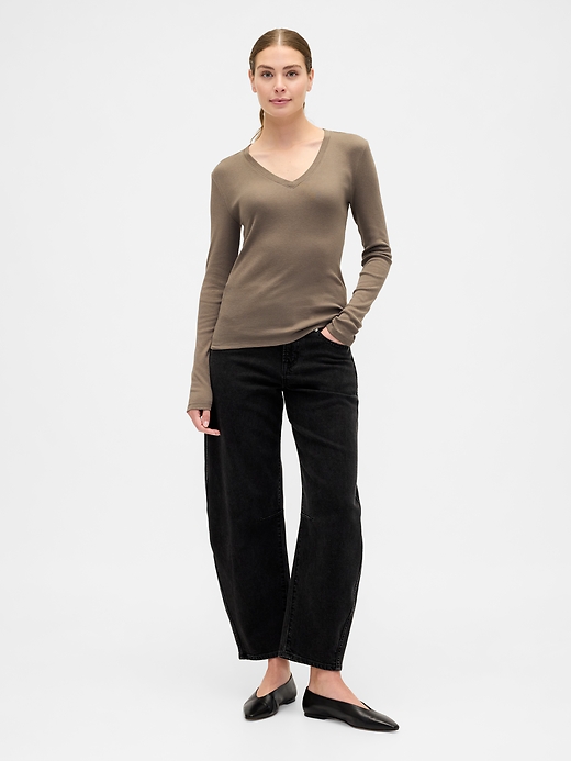 Image number 3 showing, Modern Ribbed V-Neck T-Shirt