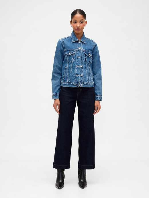 Image number 1 showing, High Rise Wide-Leg Crop Jeans