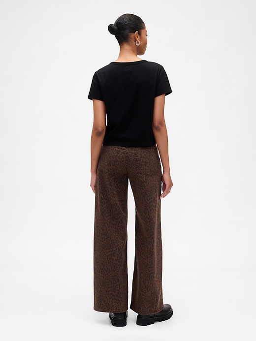 Image number 4 showing, High Rise Print Wide-Leg Jeans
