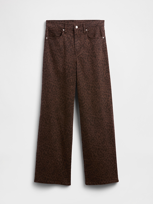 Image number 7 showing, High Rise Print Wide-Leg Jeans