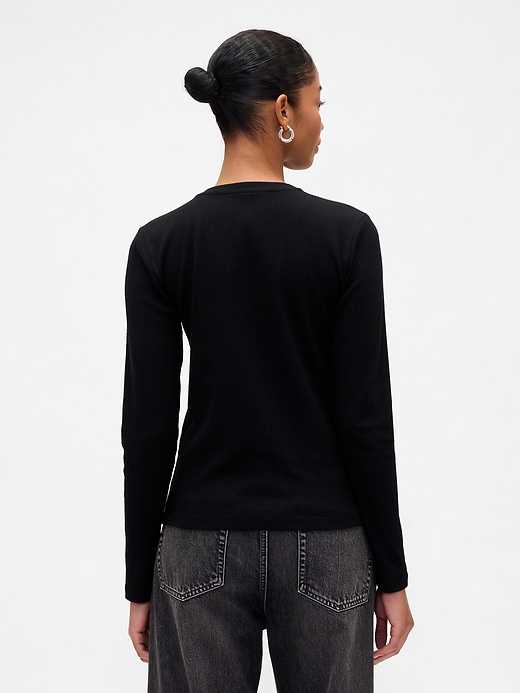 Image number 2 showing, Ribbed Button-Up Top