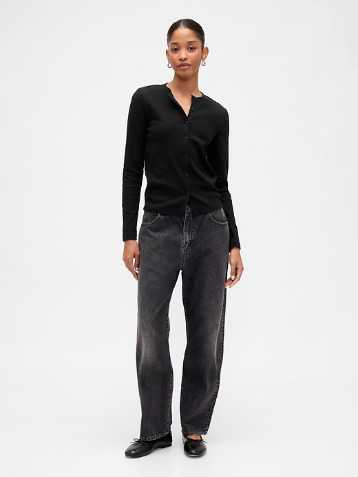 Image number 3 showing, Ribbed Button-Up Top