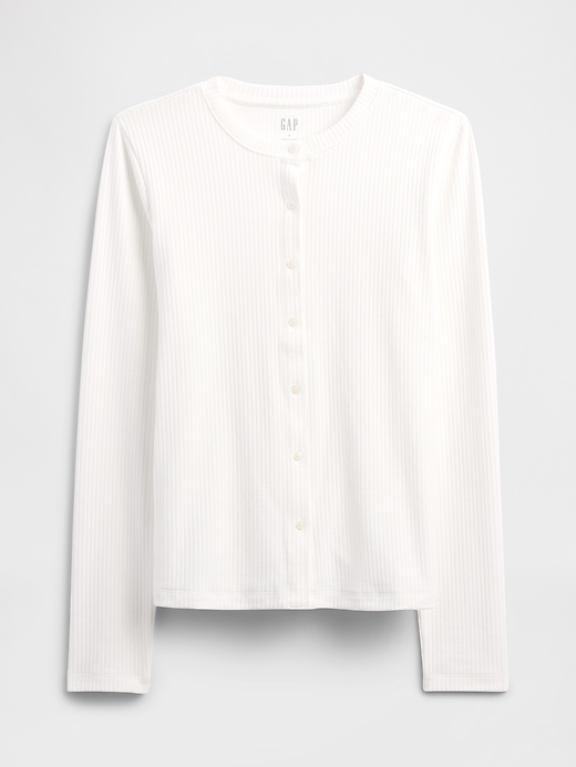 Image number 5 showing, Ribbed Button-Up Top
