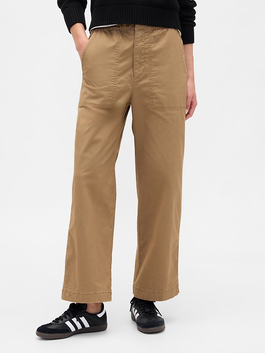 Image number 2 showing, High Rise Easy Wide-Leg Khakis