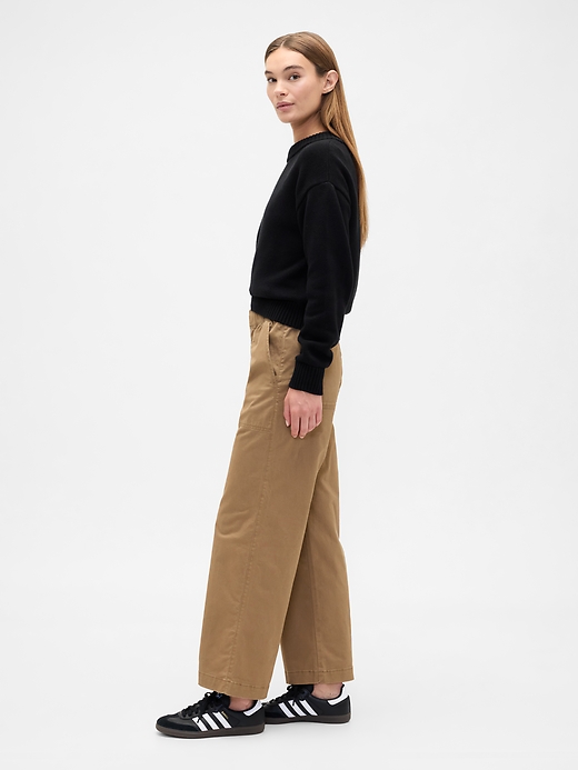 Image number 3 showing, High Rise Easy Wide-Leg Khakis