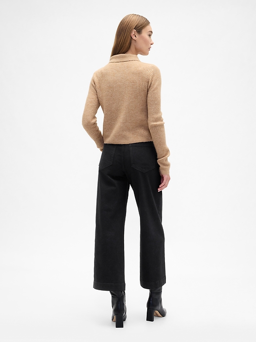 Image number 4 showing, High Rise Wide-Leg Crop Jeans