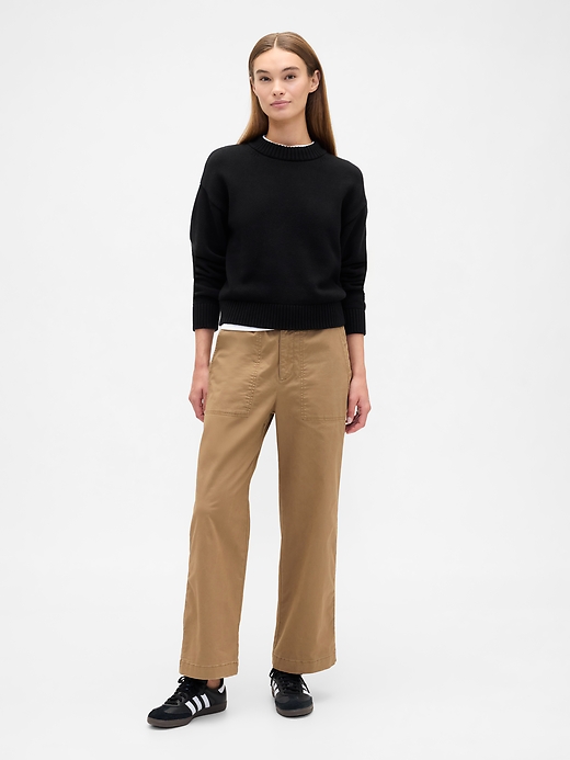 Image number 1 showing, High Rise Easy Wide-Leg Khakis