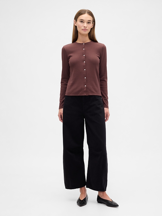 Ribbed Button-Up Top | Gap Factory
