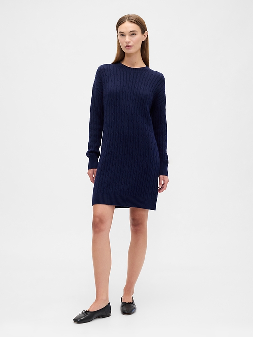 Image number 1 showing, CashSoft Relaxed Crewneck Sweater Mini Dress
