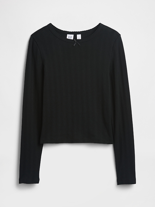 Image number 1 showing, Kids Ribbed Pointelle T-Shirt