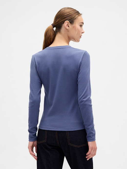 Image number 2 showing, Ribbed Button-Up Top
