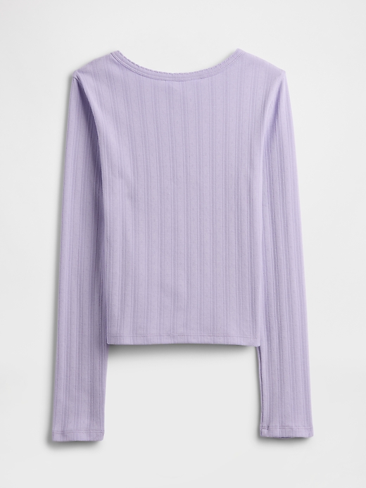 Image number 2 showing, Kids Ribbed Pointelle T-Shirt