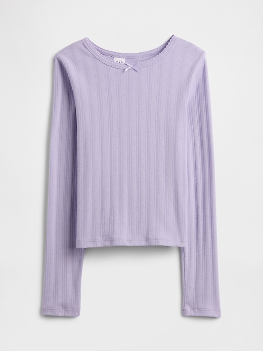 Image number 1 showing, Kids Ribbed Pointelle T-Shirt