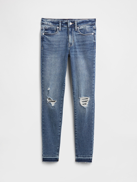 Image number 7 showing, Mid Rise Destructed Universal Skinny Jeans