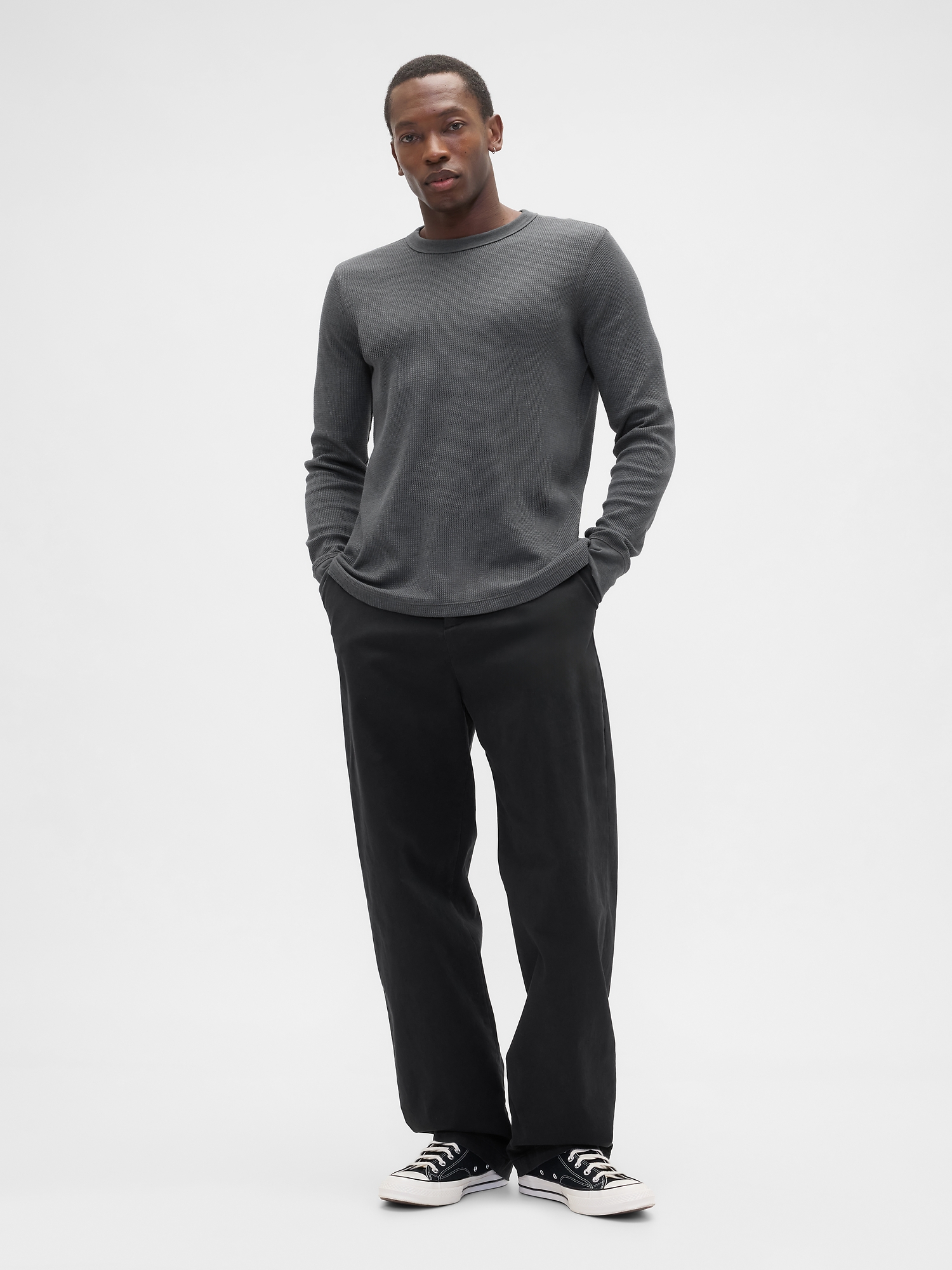 Waffle-Knit Crewneck T-Shirt | Gap Factory